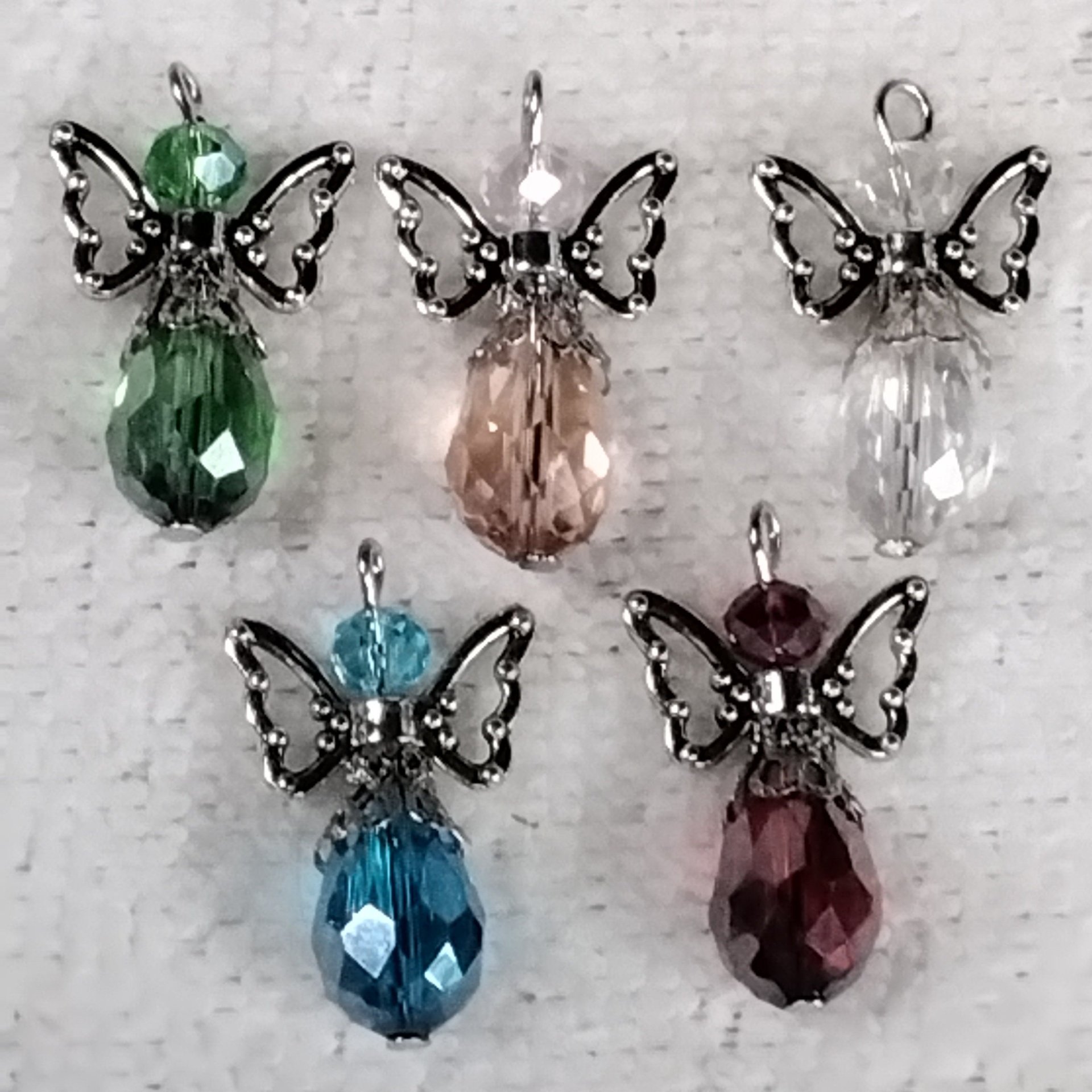 Faceted Glass Angel charm, keychain, bookmark, stitch-counter, jewelry, great little gift