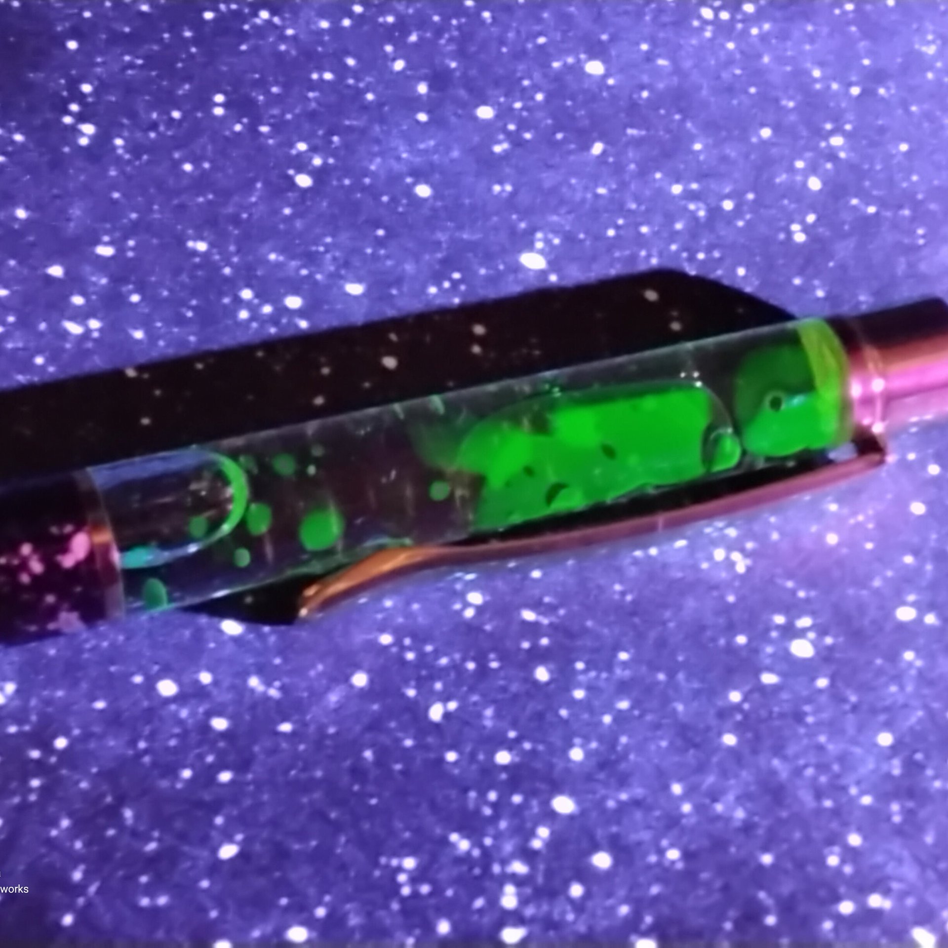 Alien Spit Slime Goo Ink Pen -proof that aliens do exist! UV glow, uranium glow radioactive, slime filled ink pen with cosmic design LIMITED