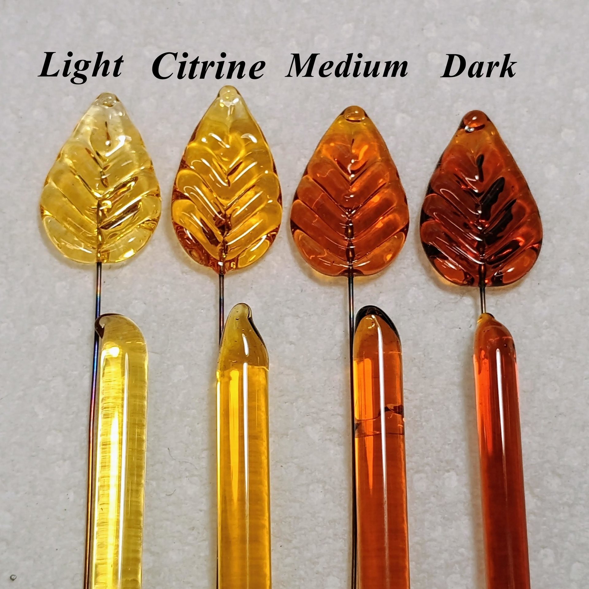Medium Amber glass flowers, mini tiny small glass flowers on wire; handcrafted lampwork, jewelry, gifts, wedding, bouquets, mixed media