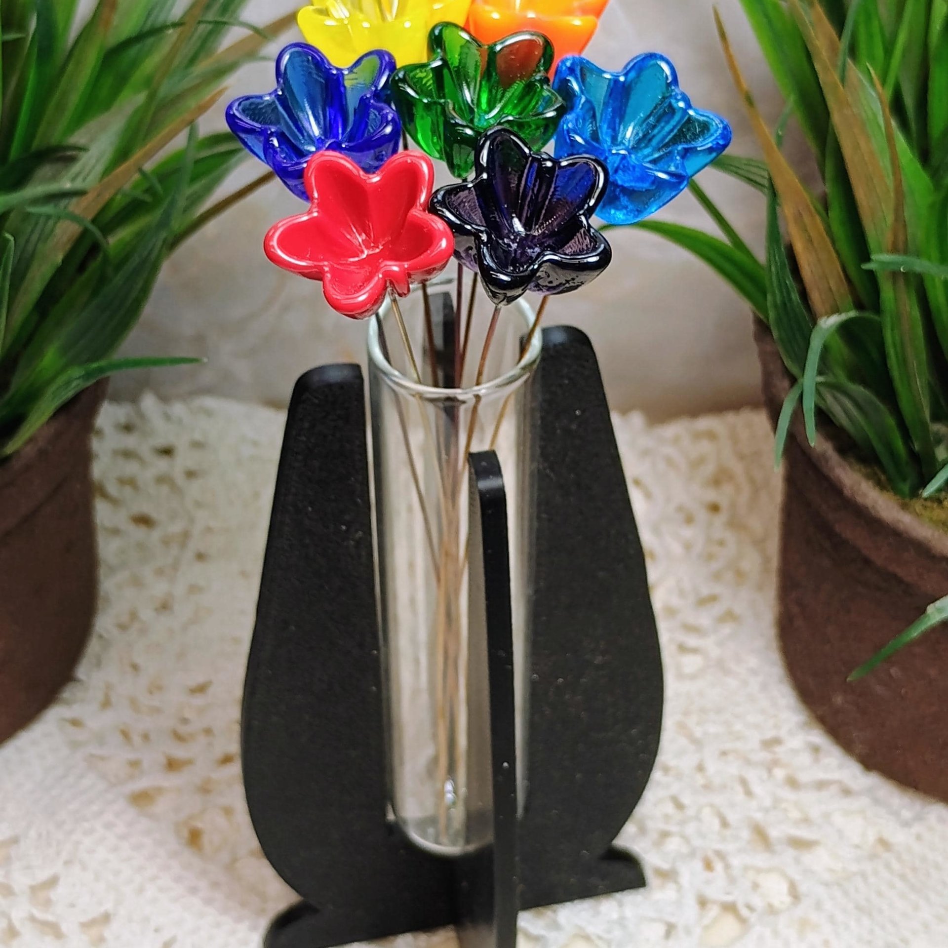 Elegant Modern Test Tube Flower Holder, propogation stand, small flower vase, glass water tube, 3D print, minimalist environmental friendly