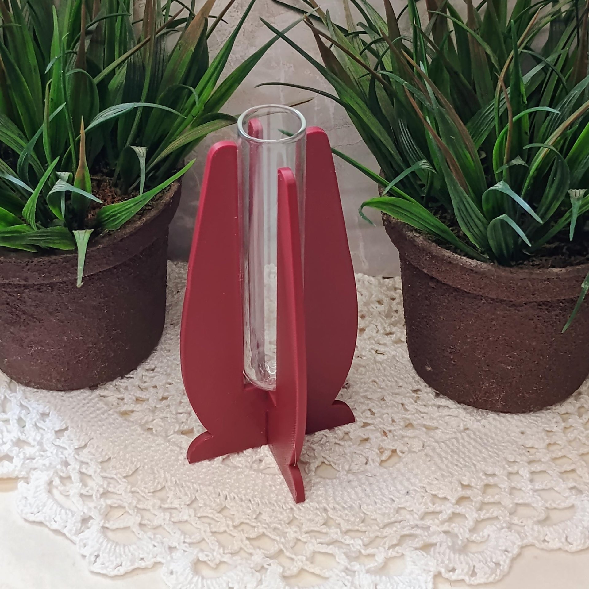 Elegant Modern Test Tube Flower Holder, propogation stand, small flower vase, glass water tube, 3D print, minimalist environmental friendly