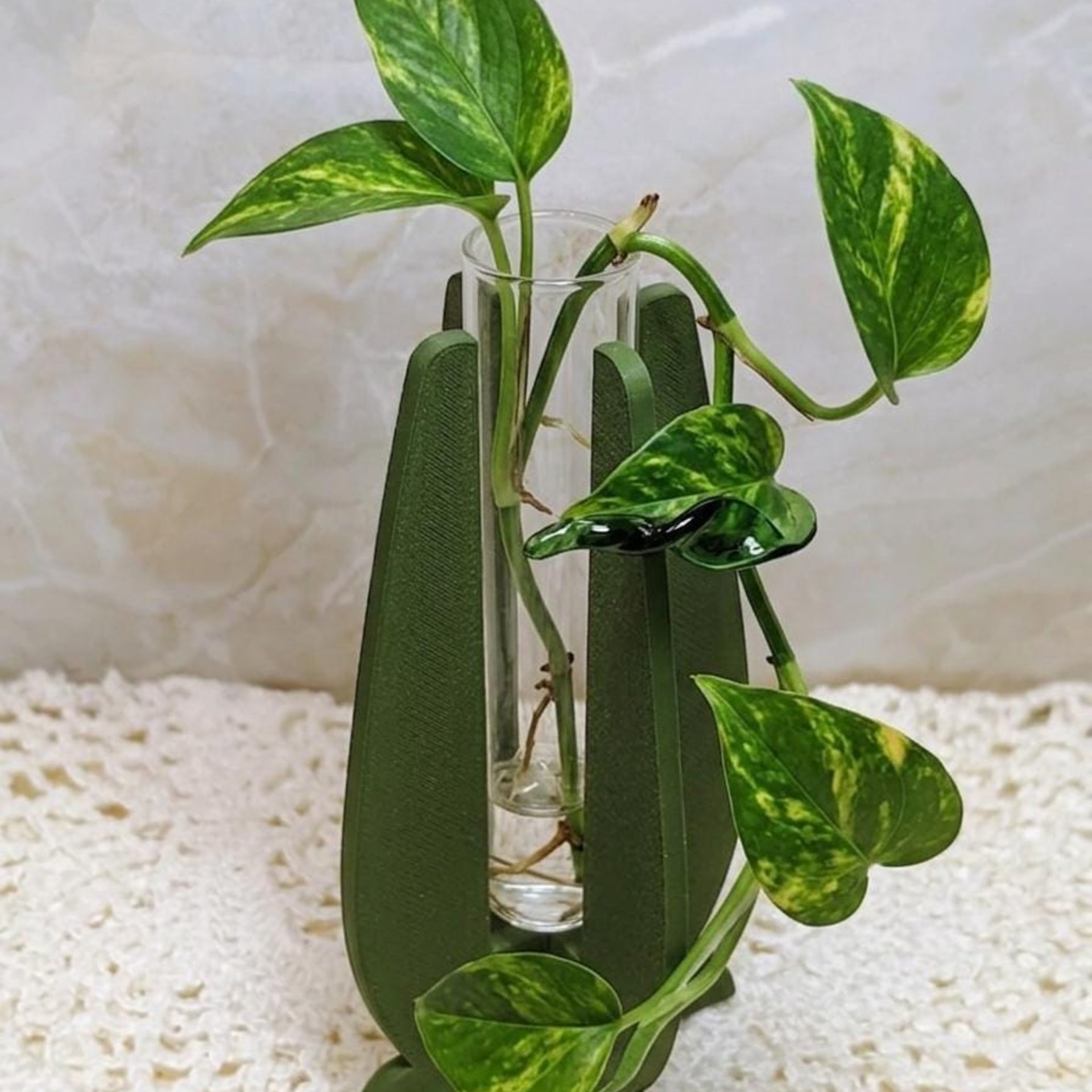 Elegant Modern Test Tube Flower Holder, propogation stand, small flower vase, glass water tube, 3D print, minimalist environmental friendly