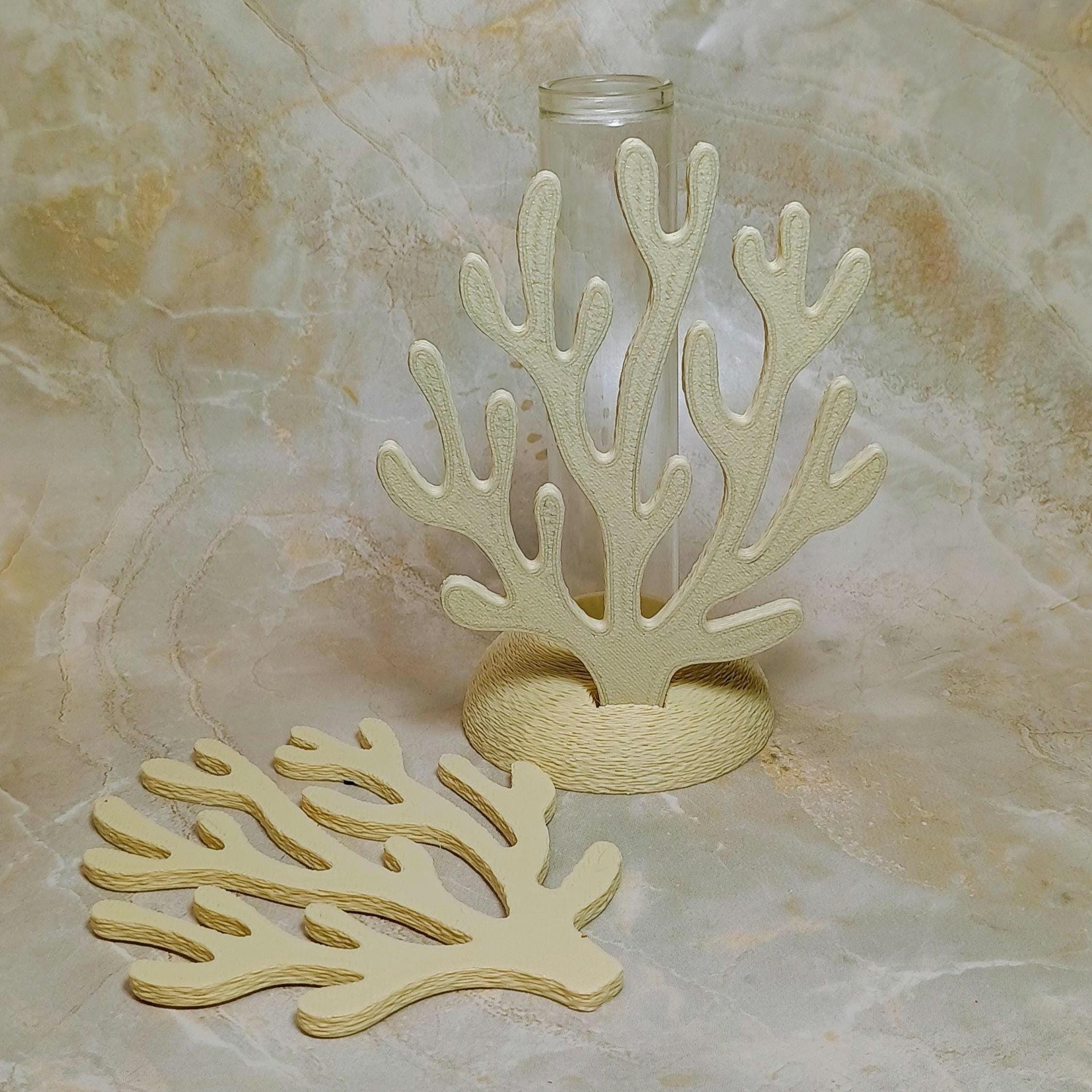 Coral shape propagation holder plant rooting system or small bud vase, ocean beach nautical theme, water test tube flower holder, 3D Printed