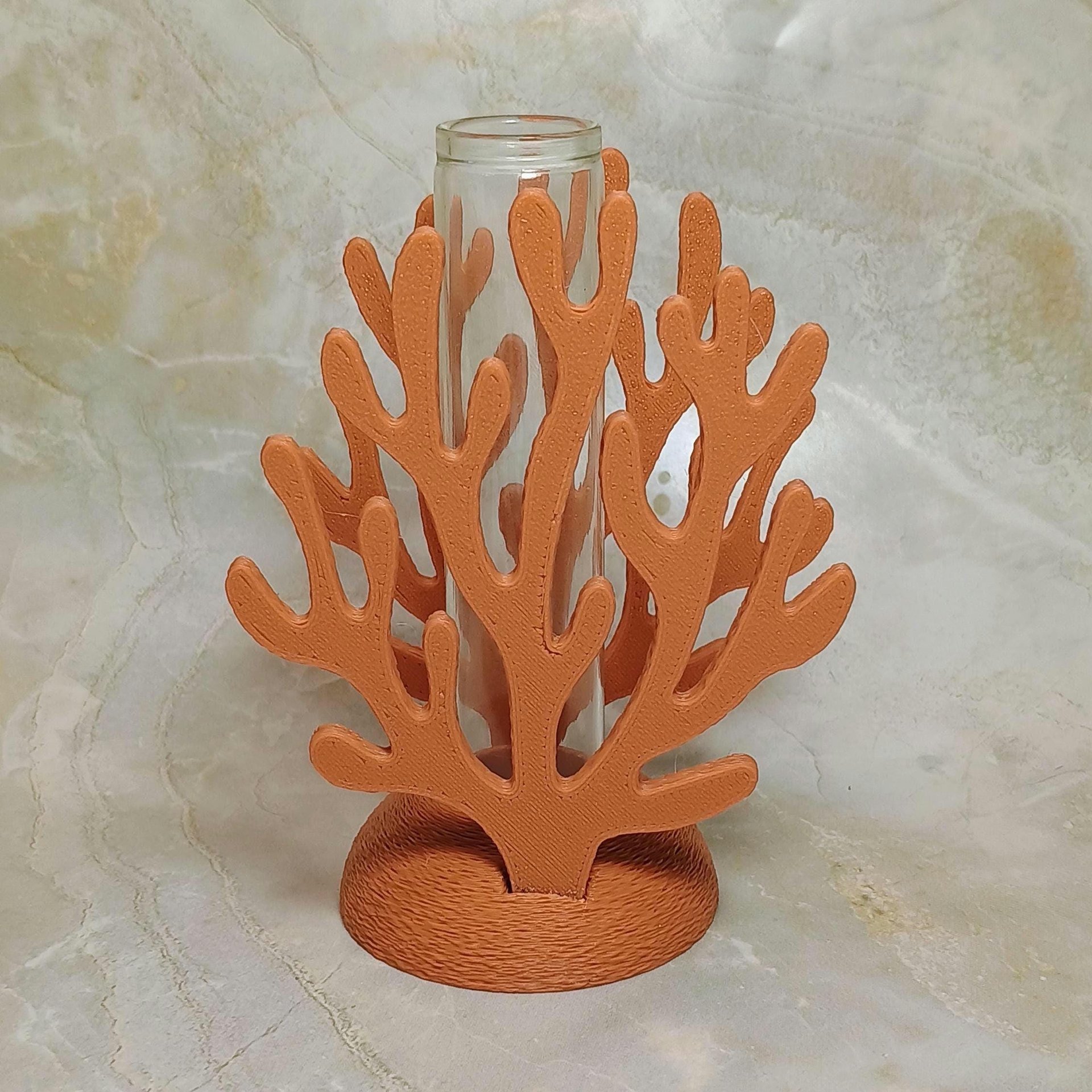 Coral shape propagation holder plant rooting system or small bud vase, ocean beach nautical theme, water test tube flower holder, 3D Printed