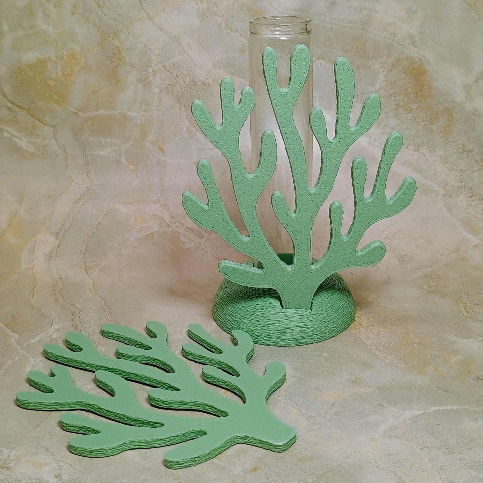 Coral shape propagation holder plant rooting system or small bud vase, ocean beach nautical theme, water test tube flower holder, 3D Printed