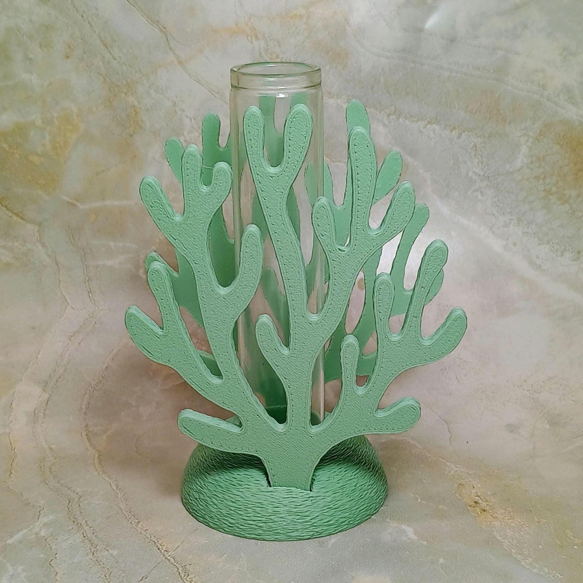 Coral shape propagation holder plant rooting system or small bud vase, ocean beach nautical theme, water test tube flower holder, 3D Printed