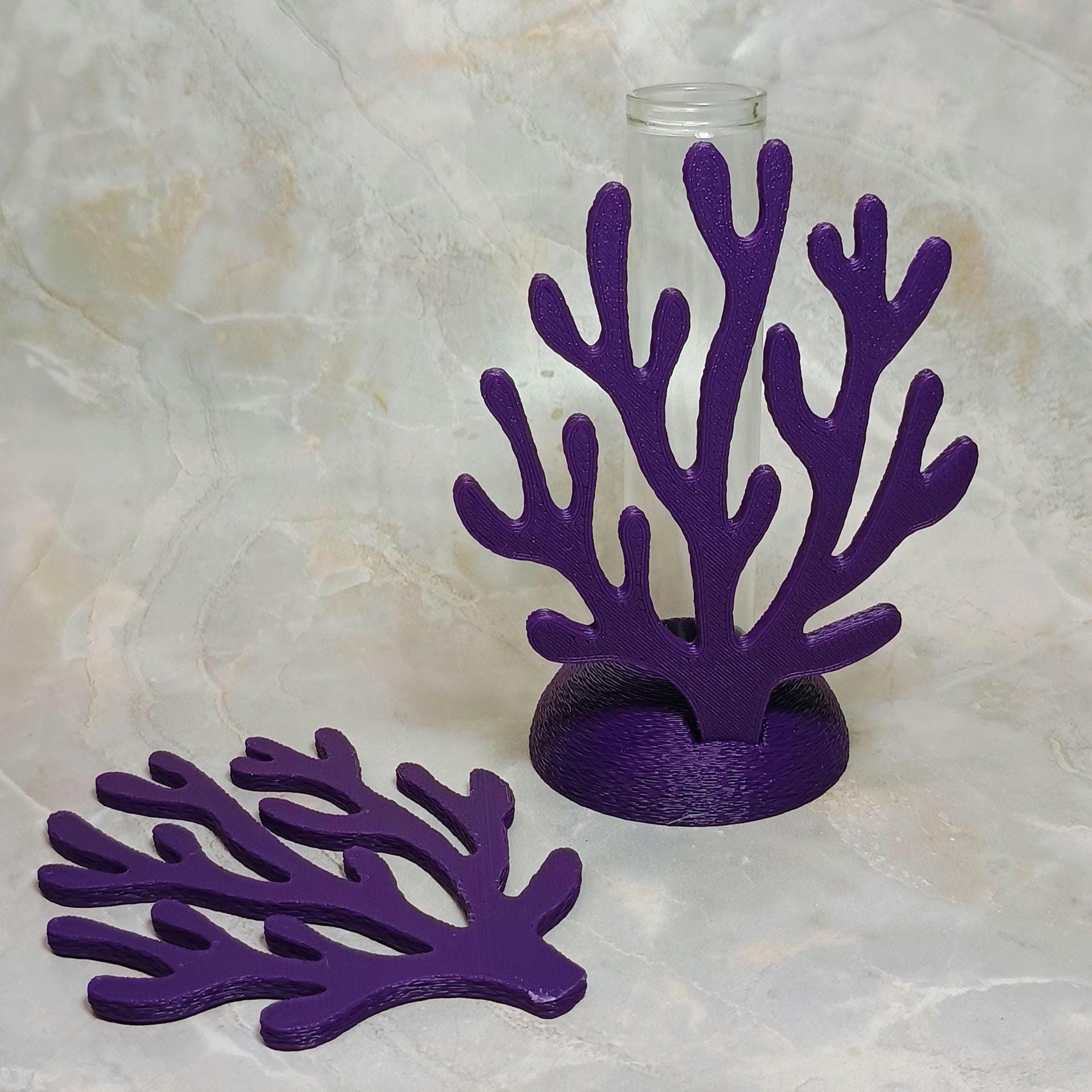 Coral shape propagation holder plant rooting system or small bud vase, ocean beach nautical theme, water test tube flower holder, 3D Printed