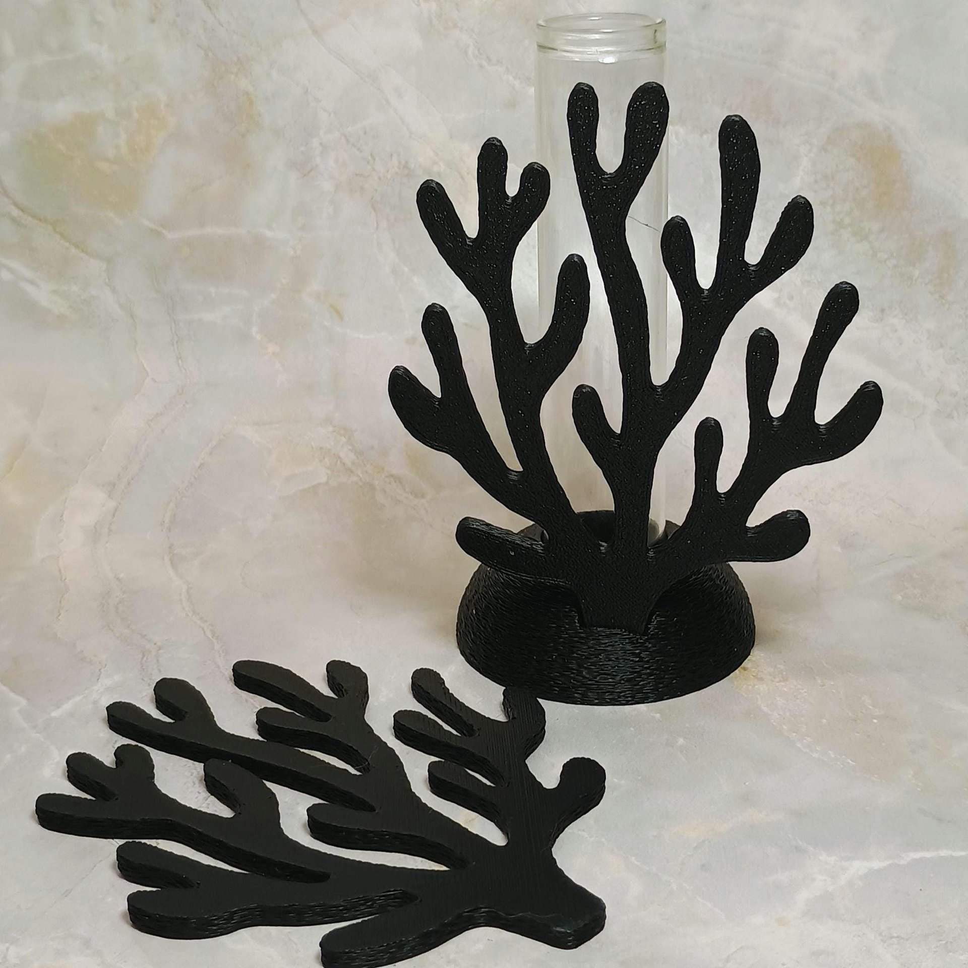 Coral shape propagation holder plant rooting system or small bud vase, ocean beach nautical theme, water test tube flower holder, 3D Printed