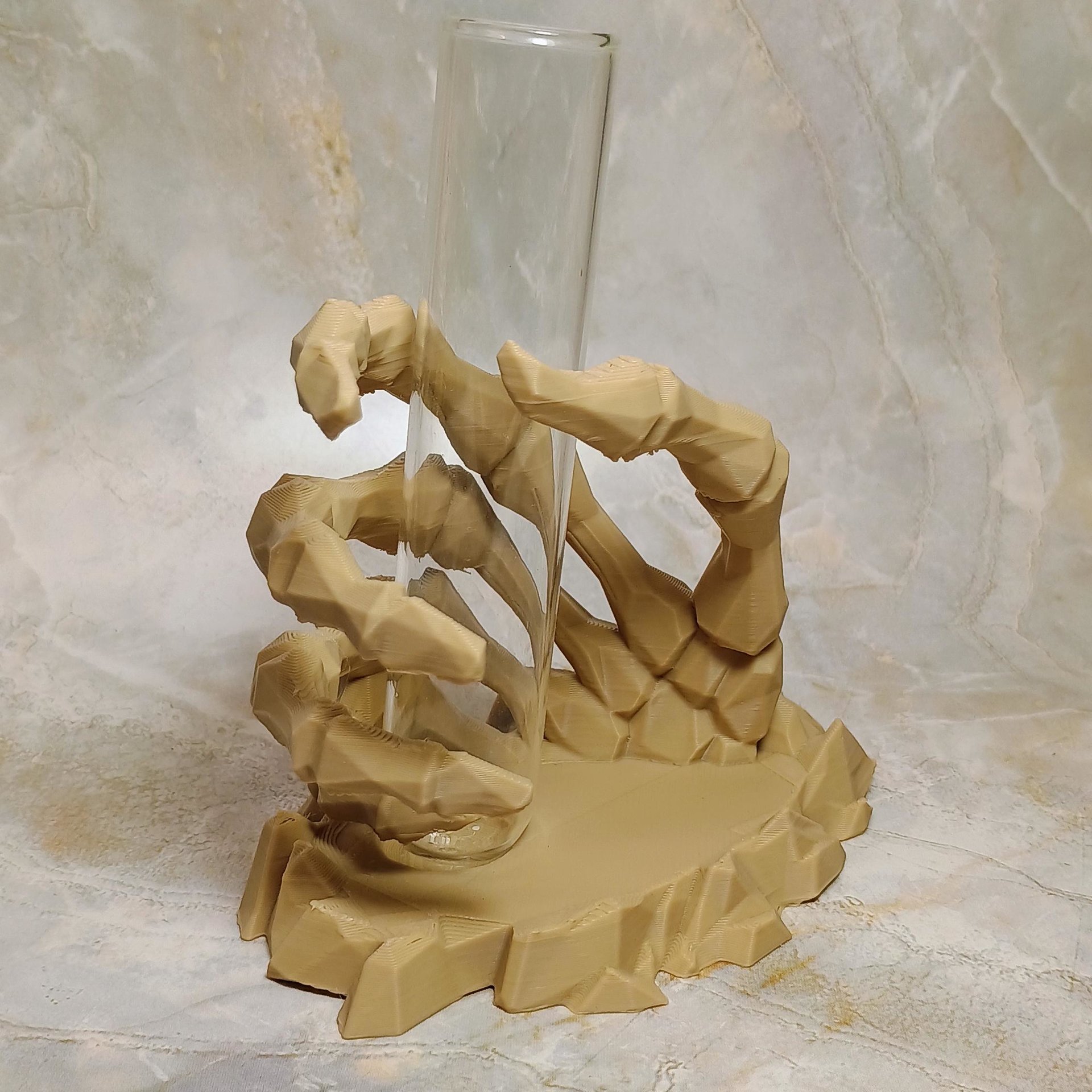 Skeleton hand glass tube holder or small bud vase, Halloween glass test tube flower holder, propagation stand, Gothic drink holder