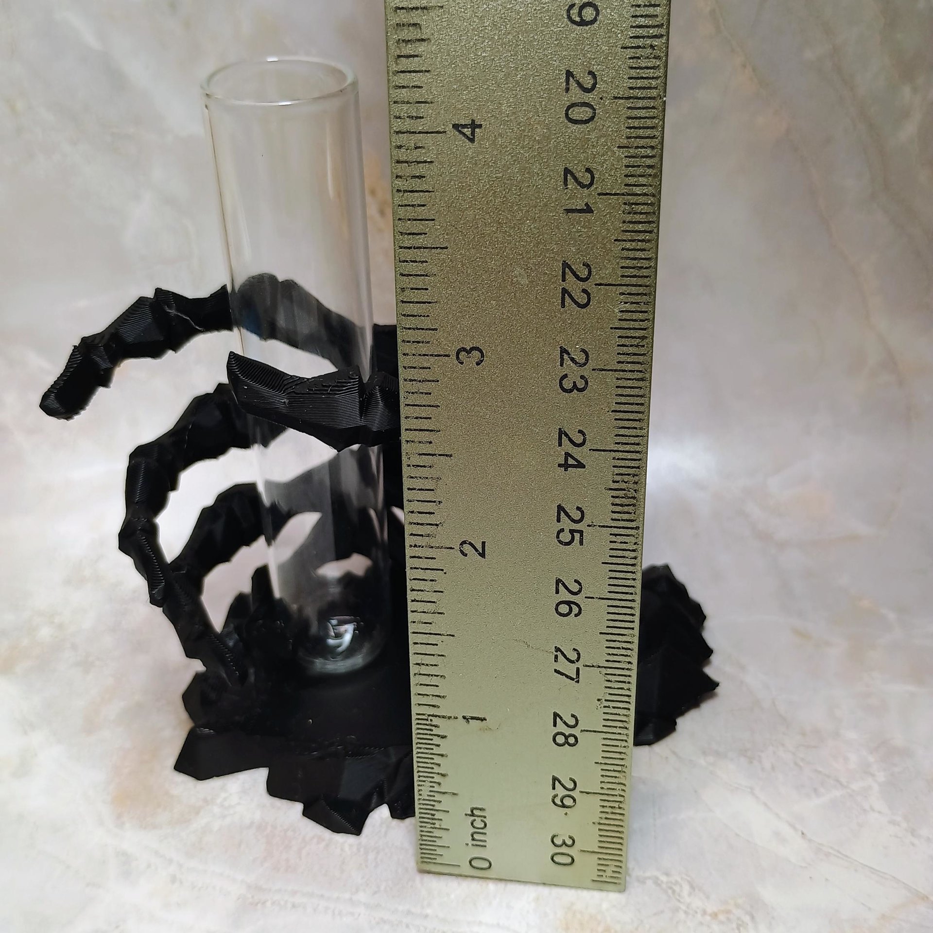 Skeleton hand glass tube holder or small bud vase, Halloween glass test tube flower holder, propagation stand, Gothic drink holder