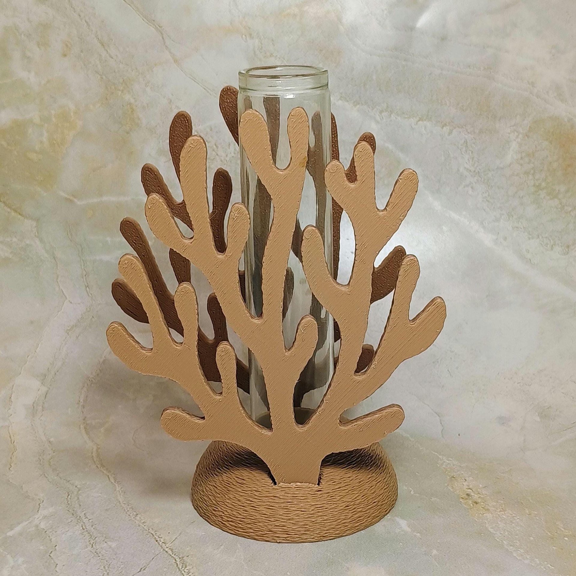Coral shape propagation holder plant rooting system or small bud vase, ocean beach nautical theme, water test tube flower holder, 3D Printed