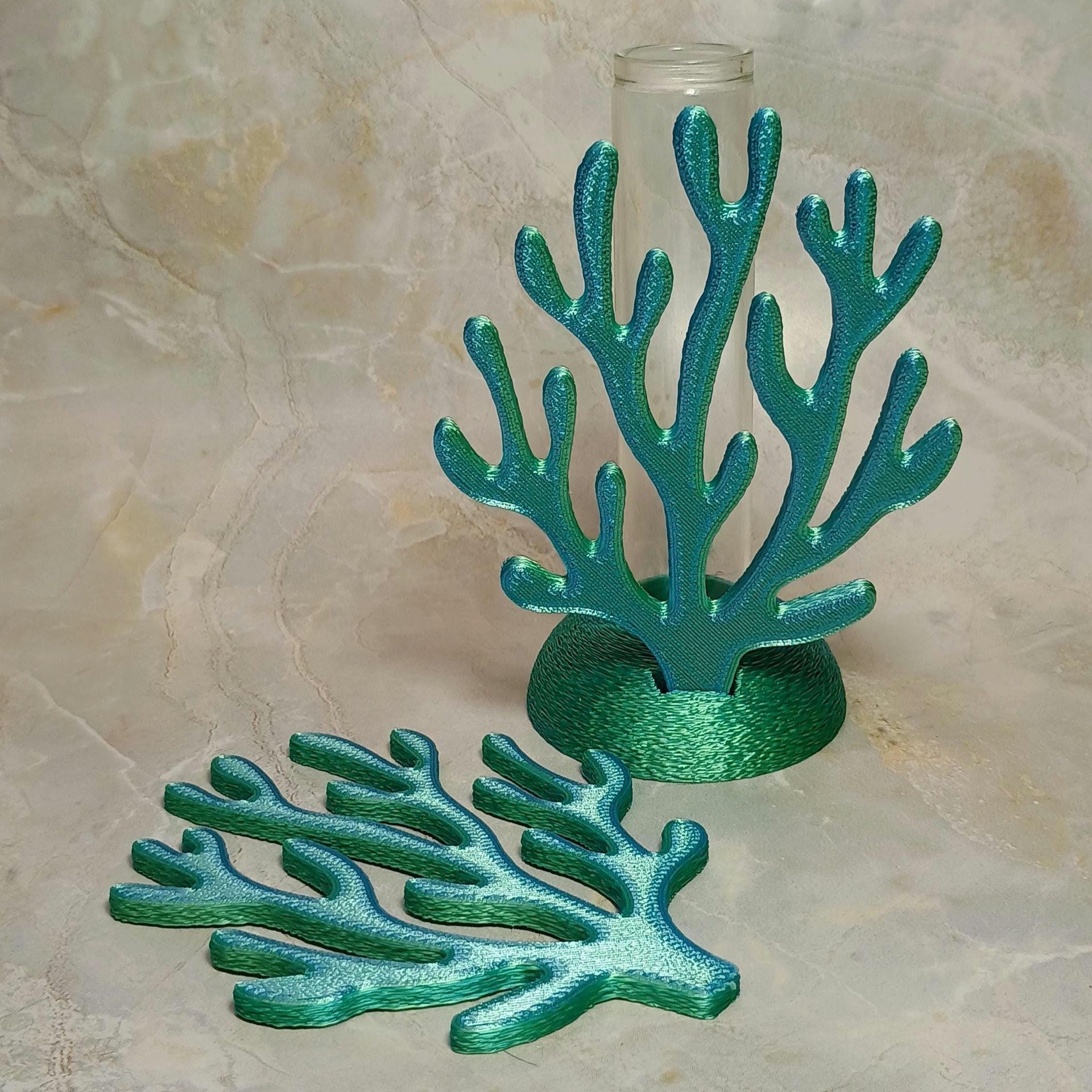 Coral shape propagation holder plant rooting system or small bud vase, ocean beach nautical theme, water test tube flower holder, 3D Printed