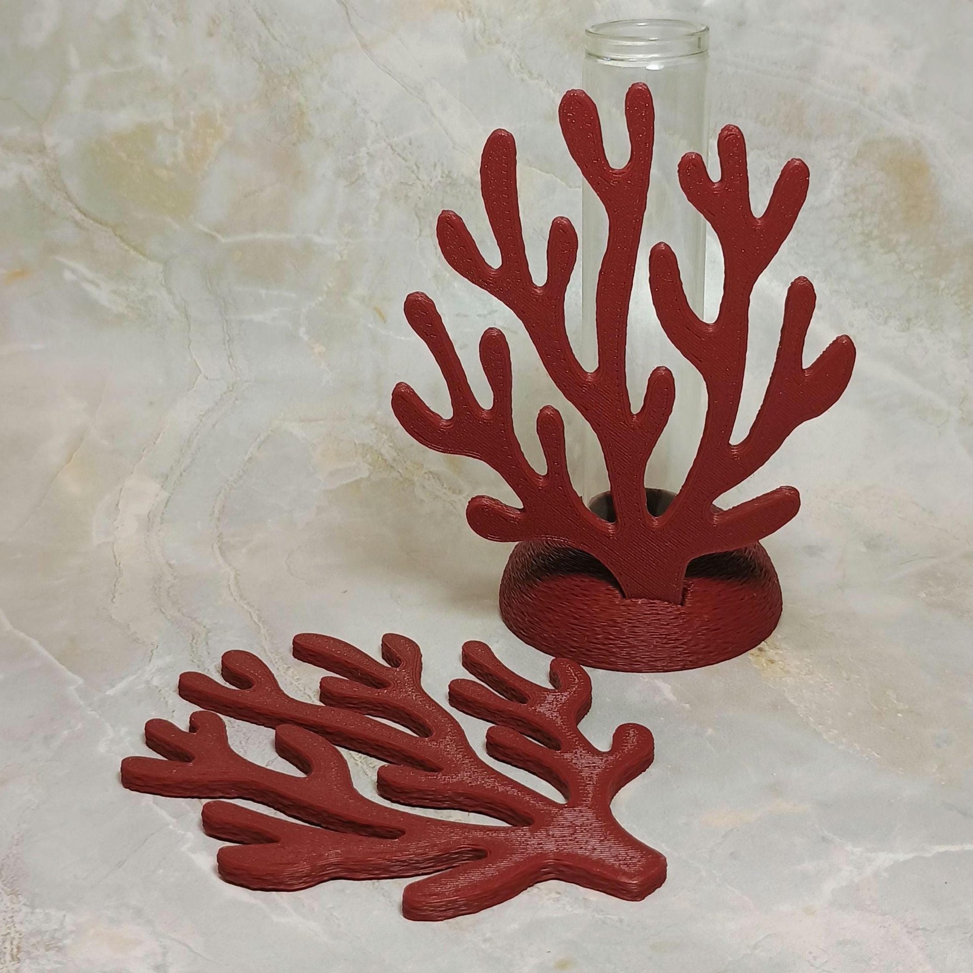 Coral shape propagation holder plant rooting system or small bud vase, ocean beach nautical theme, water test tube flower holder, 3D Printed