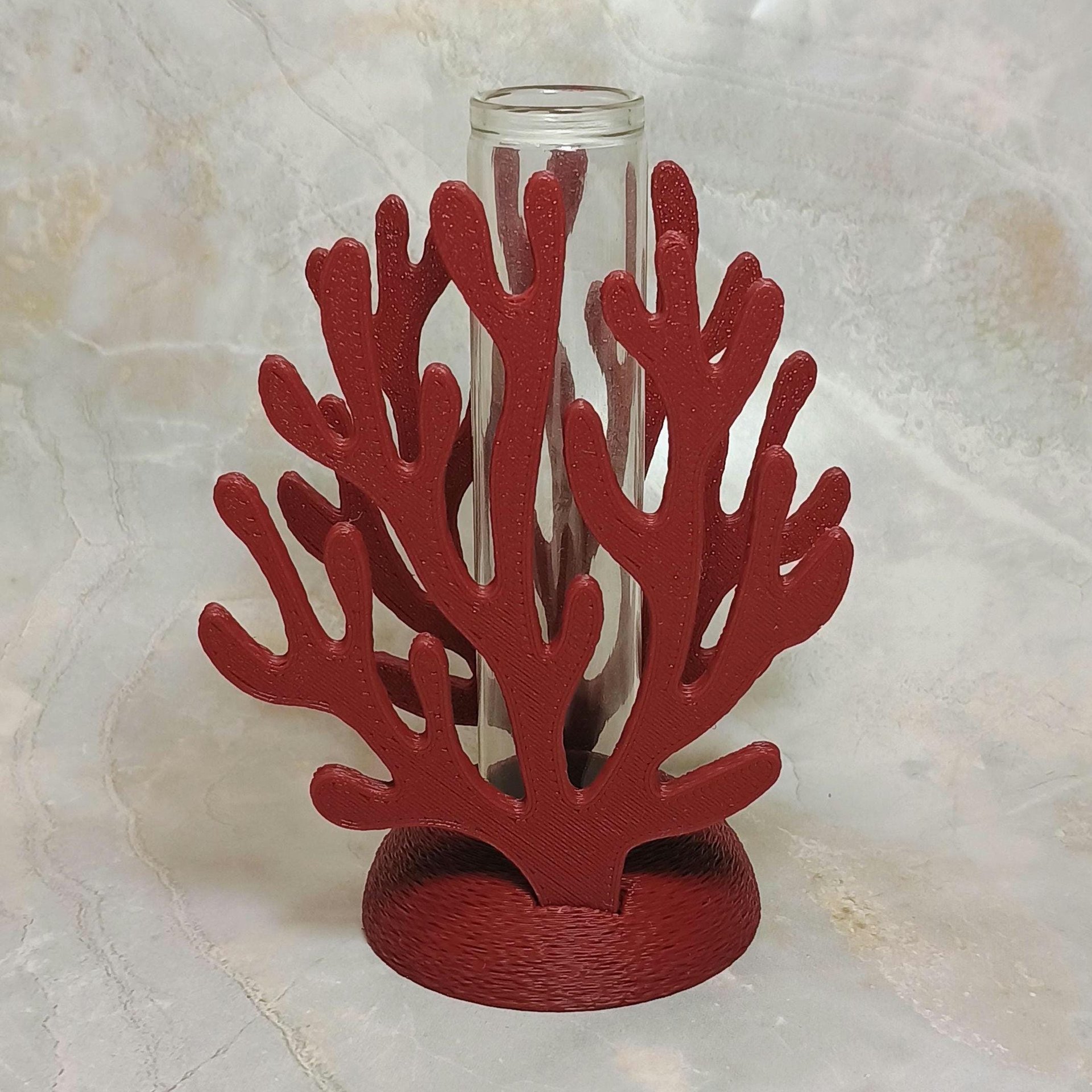 Coral shape propagation holder plant rooting system or small bud vase, ocean beach nautical theme, water test tube flower holder, 3D Printed