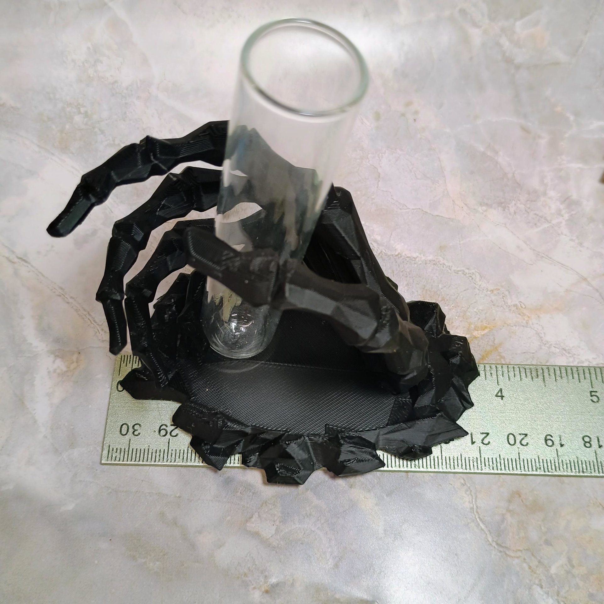 Skeleton hand glass tube holder or small bud vase, Halloween glass test tube flower holder, propagation stand, Gothic drink holder