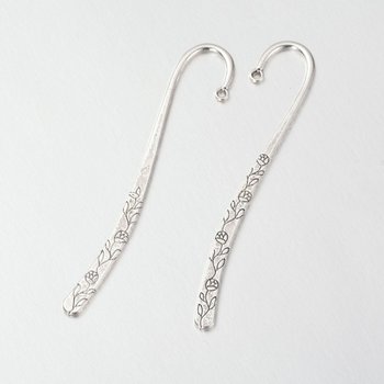 Bookmark with engraved flower trellis Silver 4.75"