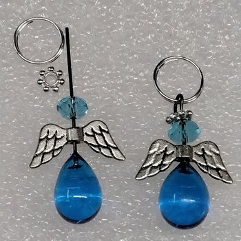 KIT: Lampwork Glass Guardian Angel charms = bookmark, zipper pull, stitch counter, plant stake, purse decor, suncatcher