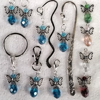 Faceted Glass Angel charm, keychain, bookmark, stitch-counter, jewelry, great little gift