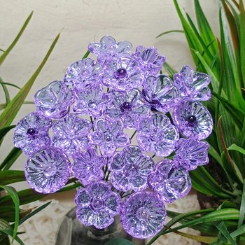 LIGHT LAVENDER glass flowers (June) tiny small mini glass flowers on wire; handcrafted lampwork, jewelry, mixed media, wedding, gift