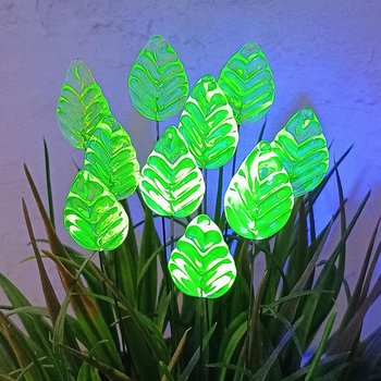 Uranium Leaf Flat - Glass Leaf Headpins, glass flat leaf shape on wire; handcrafted lampwork for flower bouquet, jewelry, mixed media, curio