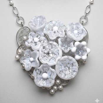 SNOW WHITE MOTTLE glass flower headpins; tiny small mini glass flowers on wire; lampwork, fairy garden, wedding, small gift bouquet, jewelry