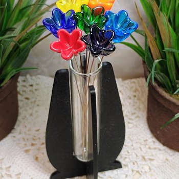 Elegant Modern Test Tube Flower Holder, propogation stand, small flower vase, glass water tube, 3D print, minimalist environmental friendly