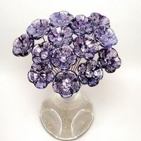 GRAPE PURPLE SPRINKLES glass flowers; mini tiny small glass flowers on wire; handcrafted lampwork, jewelry, mixed media, wedding, plant gift