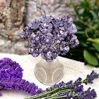 GRAPE PURPLE SPRINKLES glass flowers; mini tiny small glass flowers on wire; handcrafted lampwork, jewelry, mixed media, wedding, plant gift