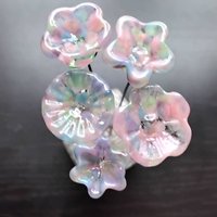 SPRING PASTELS glass flowers tiny small mini glass flowers on wire; handmade lampwork, jewelry, mixed media, gifts, bouquets, wedding decor