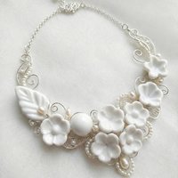 Solid White MILK GLASS miniature glass flowers; tiny small mini glass flowers on wire; lampwork, jewelry, mixed media, wedding, gifts
