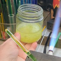 TINY Bottle Uranium UV Glass Chips in Jar Uranium Green Blue Yellow Red FireAmber, Mixed. 365nm, 395nm - great gift for uranium collection
