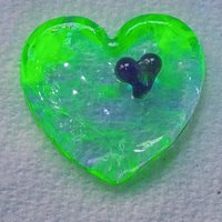 Wispy Uranium Lavender Heart UV Glow! Uranium Large Heart 1.25" (30mm) lavender with uranium swirls; pocket heart, perfect Valentine's gift