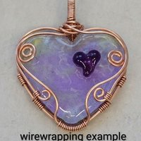 Wispy Uranium Lavender Heart UV Glow! Uranium Large Heart 1.25" (30mm) lavender with uranium swirls; pocket heart, perfect Valentine's gift