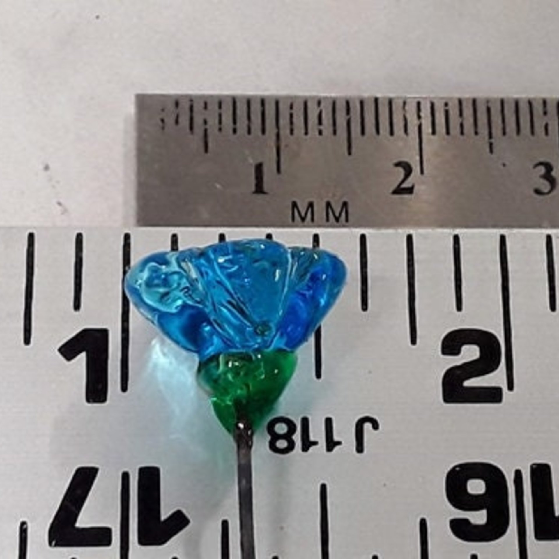 March Aquamarine bellflower miniature glass flower headpins March birthstone tiny small glass flowers on wire individually crafted lampwork