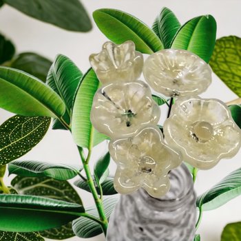 LEMONADE MOTTLE glass flower headpins ~ tiny small mini glass flowers on wire; individually crafted lampwork UV glow reactive!